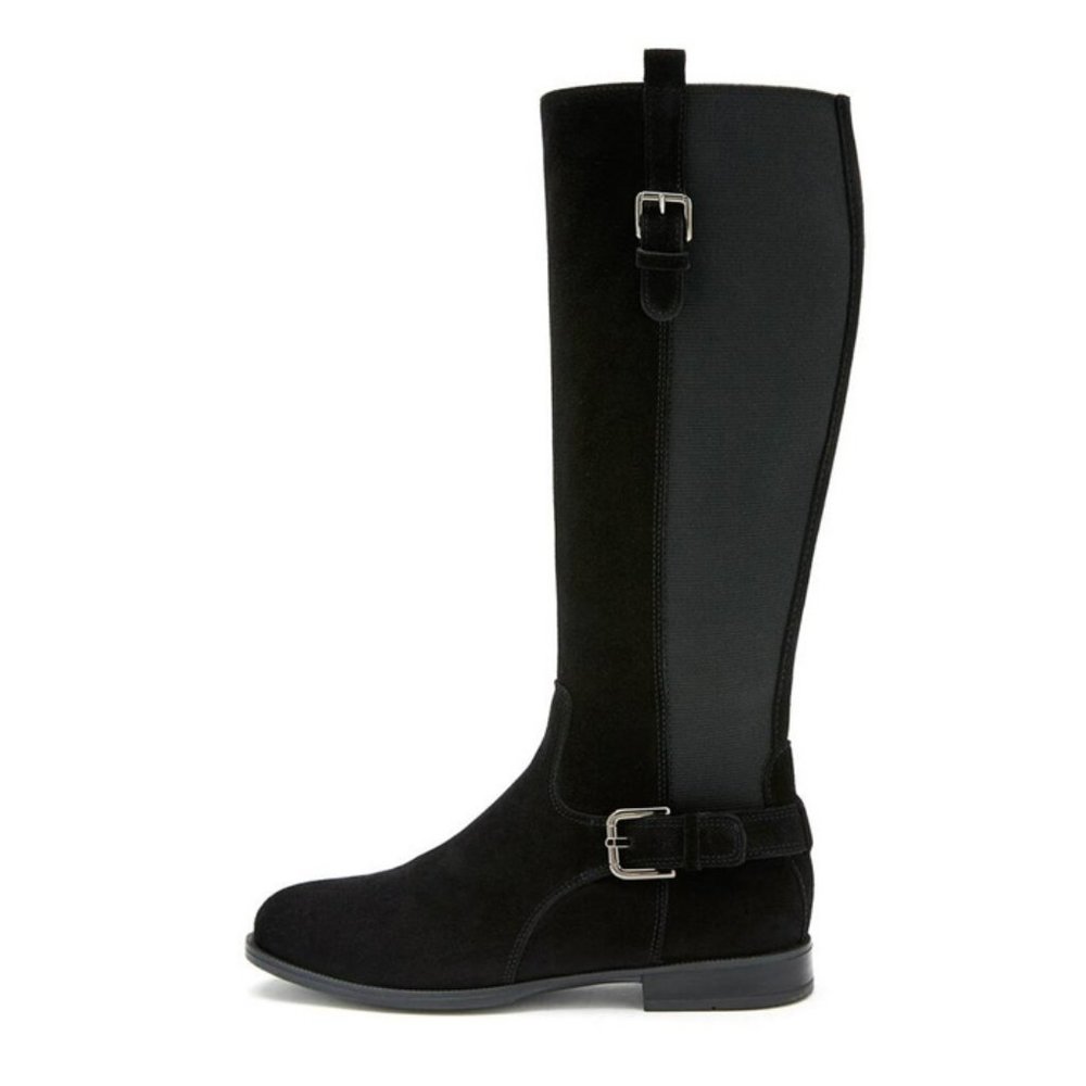 NWT La Canadienne Lentina Waterproof Suede, Flat, Black Boot Size 8 - Picture 2 of 6